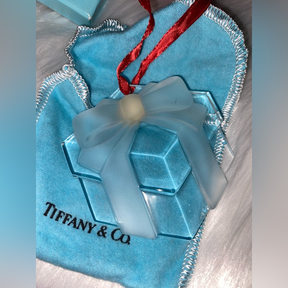Tiffany & Co. Glass Ornament with Red Accent Ribbon - Picture 2 of 4